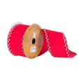 thumbnail image 1 of Vickerman Q170061 2.5 in. x 10 Yard Red Velvet White Silver Edge Wired Ribbon, 1 of 1
