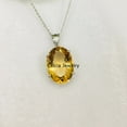 thumbnail image 2 of Solid 925 Sterling Silver Necklace For Women, Genuine Prong Citrine Faceted Oval Gemstone Unique Handcrafted November Birthstone Gifts For Her, 2 of 4