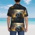 thumbnail image 6 of Daiia Flower Field Skull Hawaiian Shirt for Men Gentle Cotton Regular Short Sleeve Casual-X-Large, 6 of 9