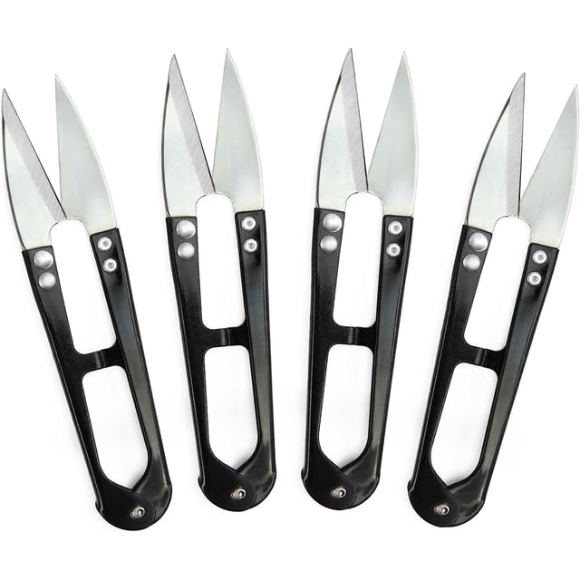 4x Tijeras de costura profesionales de acero inoxidable - Tijeras universales pequeñas para cortar hilos con precisión, para bricolaje y para el entre