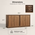 thumbnail image 5 of BEDEEP 63" Storage Cabinet Set of 2 with Doors & Shelves, Modular Fluted Accent Arched Sideboard Buffet Cabinet, Coffee Bar Kitchen Pantry, Media Console Cabinet for Living Room, Bedroom, Walnut, 5 of 11