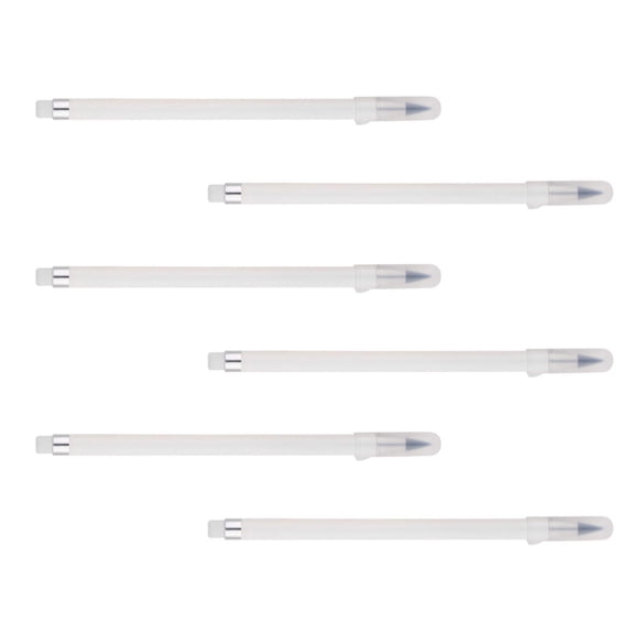 LOLIPPYY 6Pcs Inkless Non Sharpening White Pencils for Writing Sketching and Drafting