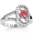 thumbnail image 2 of Split Band Pink Tourmaline Diamond Cocktail Ring In 14k White Gold, 2 of 6