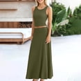 thumbnail image 6 of LYXSSBYX Two Piece Outfits Women Skirt and Top Women's Set Dress Casual Hanging Solid Color Dress Dress Set, 6 of 7