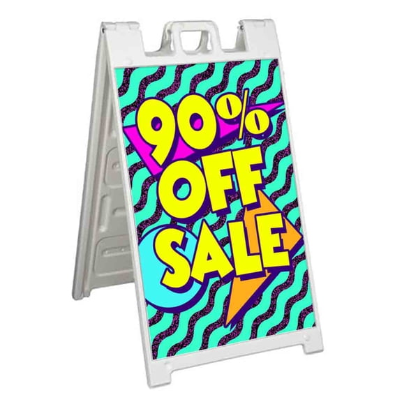 90 Percent Off Sale (24" X 36") Standard A-Frame Signicade, Includes Decal Applied To Stand