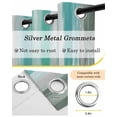 thumbnail image 6 of Turquoise Gray Blackout Curtains 90 Inches Long for Bedroom, Farmhouse Abstract Gradient Aesthetic Thermal Insulated Room Darkening Black Out Window Curtain Panels Grommet Drapes for Living Room, 6 of 8