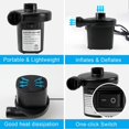 thumbnail image 2 of Electric Air Pump for Inflatables, Quick Plug-in with 3 Nozzles for Air Mattress & Pool, 130W, 2 of 6