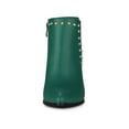 thumbnail image 6 of BLISSFUL STEP Women's Pointed Toe Zipper Stiletto High Heel Ankle Boots Emerald Green 8, 6 of 7