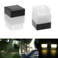 thumbnail image 3 of Yibooy Square Waterproof LED Solar Light Fence Post Pool Garden Lamp Warm White, 3 of 9