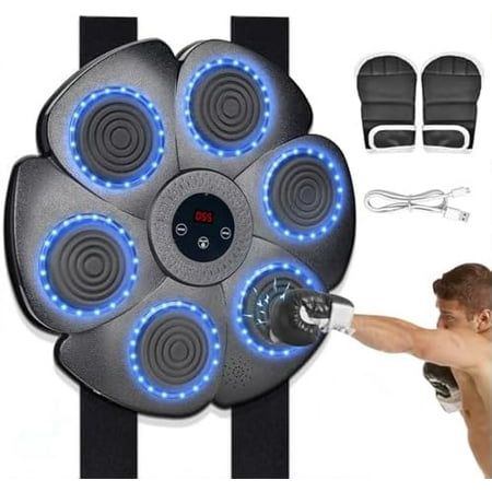2025 New Smart Music Boxing Machine - Interactive Punching Trainer with Gloves, Reaction Training for Adults/Kids/Seniors, Hand-Eye Coordination, Unisex Wall Mounted | Sport & Recreation