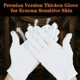 thumbnail image 3 of White Cotton Glove 24 Pieces, Washable Cotton Glove Eczema, Spa Moisturizing Glove for Sleeping, One Size Fit Most Overnight Moisturizing Glove (12 Pairs), 3 of 5