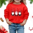 thumbnail image 2 of Bjutir Girl'S Christmas Sweatshirts Graphic Print Tops Crewneck Winter Long Sleeve Pullover Cute Outdoor Wear, Size 4-12 Years, Red, 2 of 5
