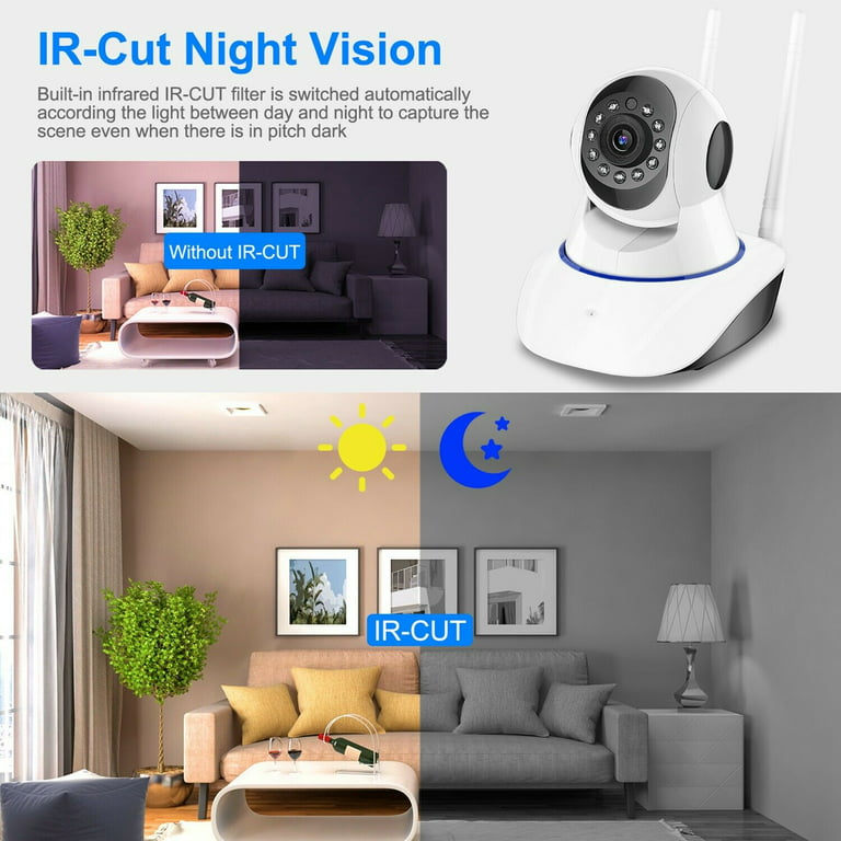 AOSU 2K Indoor Security Camera, Baby Monitor Pet Camera 360° View for Home  Security, One-Touch Calls, Motion Tracking, Night Vision, 5 GHz Wi-Fi,  Compatible with Alexa 