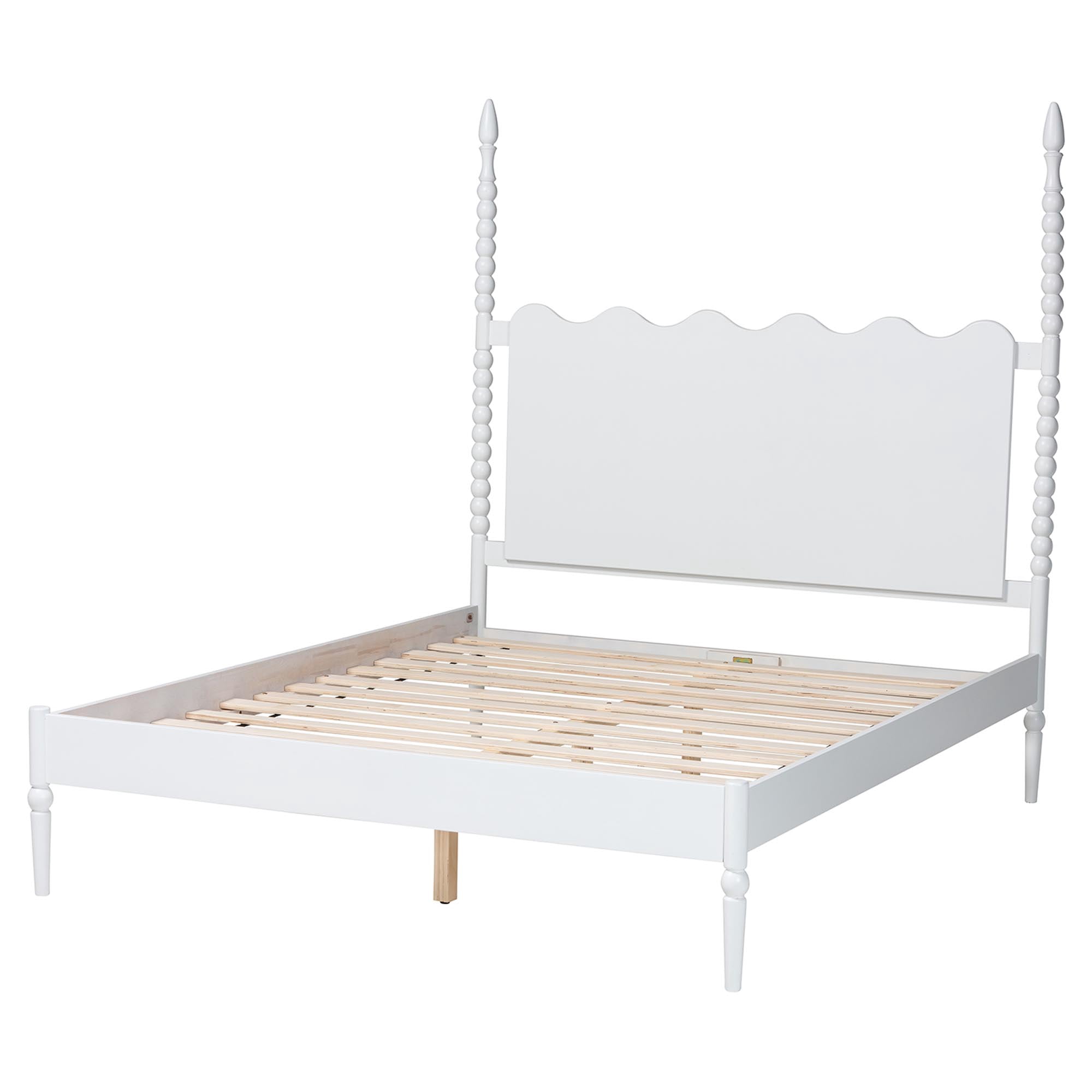 Baxton Studio Brantley Modern Farmhouse Platform Bed, Queen, White