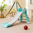 thumbnail image 2 of Costway 3-in-1 Kids Indoor Slide with Basketball Hoop & Basketball, Safe Buffer Zone Blue, 2 of 10