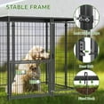 thumbnail image 6 of Large Dog Kennel Outdoor with Water-Resistant Roof Heavy Duty Outside Dog Kennel Pet Pens Dogs Run Enclosure with Rotating Feeder and Secure Lock (4'L x 4'W x 4.4'H), 6 of 7