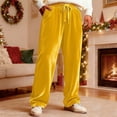 thumbnail image 3 of DAFPZW Mens Velvet Pants Baggy Wide Leg Casual Elastic Waist Drawstring Loose Fit Sweatpants Cozy Sleepwear Bottoms with Pockets, 3 of 8