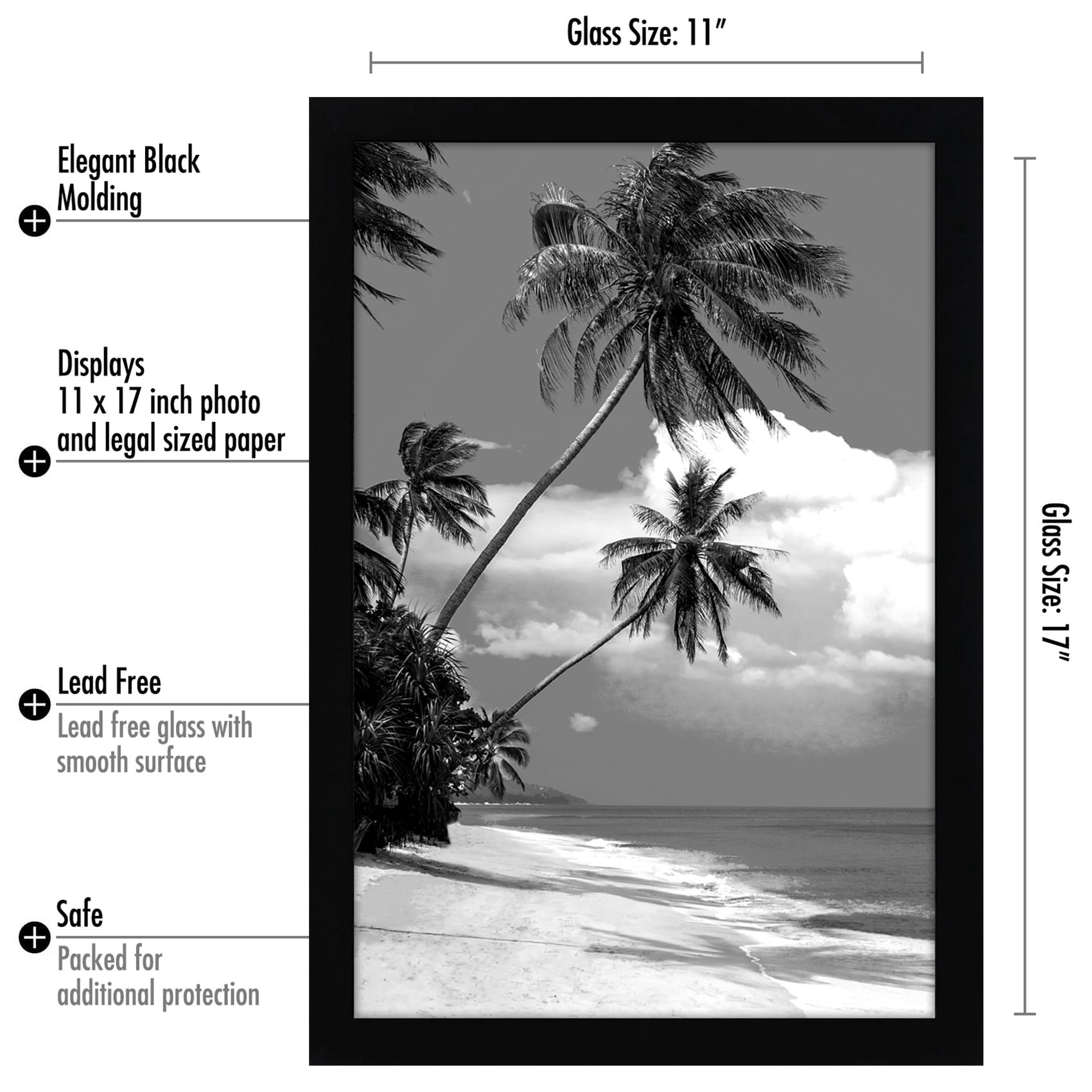 11 x 17 Picture Frame - Display Legal Sized Paper - Wall Mountable