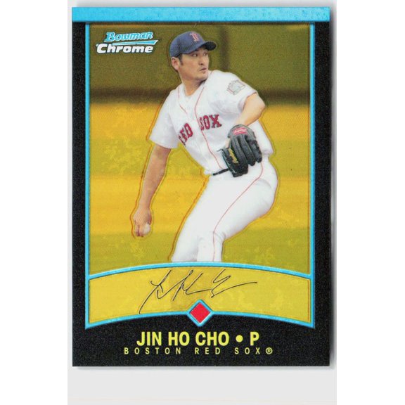 Collectible 2001 Bowman Chrome Jin Ho Cho #263 Gold Refractor 48/99 Boston Red Sox Baseball Card Boston Red Sox MLB Baseball Trading Card