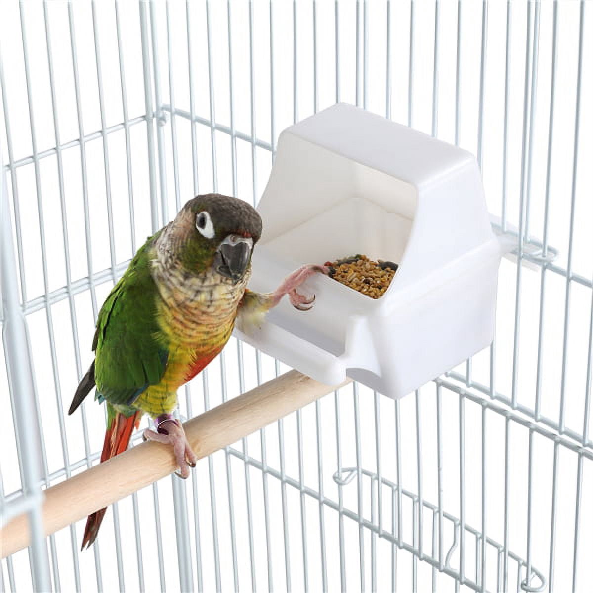 Easyfashion 41" Open Top Metal Bird Cage with Slide-Out Tray, White