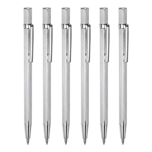 6uds Tungsteno Carburo Punta Marcador con Clip Aleación Grabado Pluma Tallar Grabador Grabado Herramientas para Metal Vidrio Cerámica Mármol