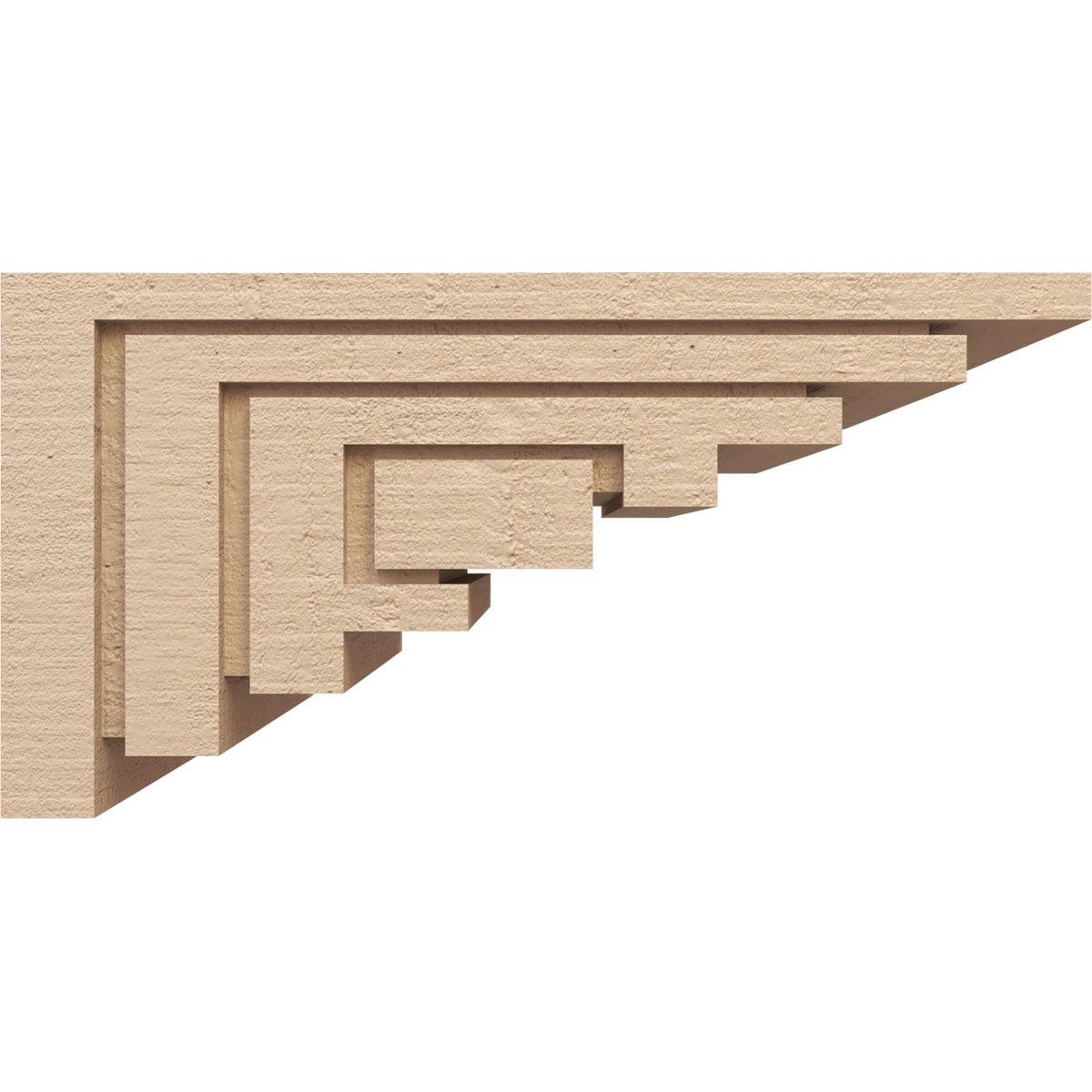 12"W x 24"D x 12"H Wide Landon Rough Cedar Woodgrain TimberThane Corbel, Primed Tan