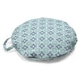 thumbnail image 1 of Moroccan Round Floor Cushion with Handle, Repetitive Mediterranean Inspired Sea Tones Simplistic Illustration, Pillow for Living Room & Dorms, 18" Round, Pale Teal Dark Sky Blue, by Ambesonne, 1 of 4