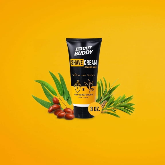 The Cut Buddy Shaving Cream - Soothing Foaming Solution (3 oz, Eucalyptus Scent)