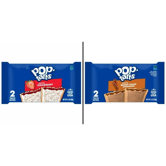 Pop-Tarts Frosted Strawberry 3.3 oz & Pop-Tarts Frosted Brown Sugar Toaster Pastries 3.3 oz