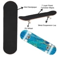 thumbnail image 2 of Skateboards for Beginners Modern abstract luxury for birthday greeting poster turquoise blue 31"x8" Maple Double Kick Concave Boards Complete Skateboards Outdoor for Adults family friends Gifts, 2 of 5