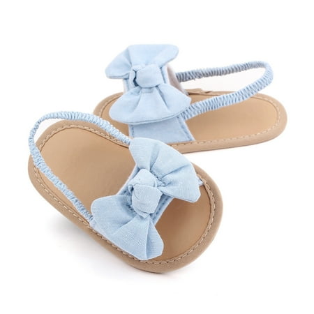 

〖Yilirongyumm〗 Baby Sandals Walkers The Kids Prewalker Bowknot Girls Barefoot Floor First 0-18M Sandals Non-Slip Toddler Baby Sandals