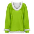 thumbnail image 4 of KHONTS Christmas T Shirts for Women Xmas V Neck Trim Tees Casual Loose Sweatshirts Long Sleeve Pullover Tops Light Green L, 4 of 9