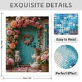thumbnail image 3 of Diamond Art Kits for Adults - 5d Turquoise Door Floral Kittens Charm Diamond Painting for Adults, Diamond Art for Adults Beginners, Diamond Painting Kits for Adults for Home Wall Decor, 3 of 7