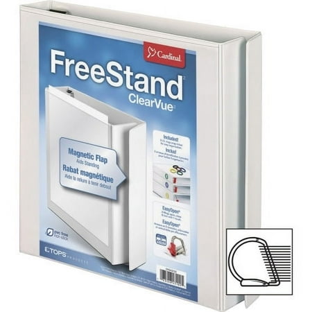 UPC: 0083086103001 | TOPS FreeStand Easy Open Slant-D Ring Binder 1  Binder Capacity – Letter – 8 1/2  x 11  Sheet Size – 225 Sheet Capacity – 1 1/2  Spine Width – 3 x D-Ring Fastener(s) – Polypropylene – White – 1.15 lb