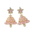 thumbnail image 1 of Pendientes de árbol de Navidad, pendientes de diamantes de imitación, pendientes navideños estéticos de moda Estilo A, 1 of 9