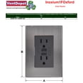 thumbnail image 4 of Placa Contacto Duplex Inoxium1FOxford 4Pzas Contacto Duplex Falla Tierra 125-250VCA 15A 50/60Hz Plateado/Oxford Acero In, 4 of 4