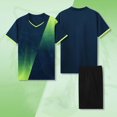 thumbnail image 2 of CYRBOKO Boys Athletic Outfit Sets 2025, Quick-dry Running Elastic Waist Short Sleeve Sports T-Shirt with Shorts Green Size 8 T, 2 of 4