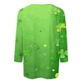 thumbnail image 4 of Gamivast Womens St Patricks Day Sweatshirts Plus Size Green 3/4 Sleeve Leaf Clover Printed Tops Spring Fashion Crew Neck Tunic Blouse Party Outfits, 4 of 5