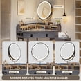thumbnail image 6 of Onbeam Corner Vanity Desk with Mirror,LED Lights,Power Outlet,Drawers and Shelves,for Adult,Grey, 6 of 7