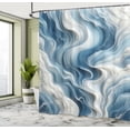 thumbnail image 2 of Ambesonne Blue Shower Curtain, Surreal Oceanic Marble Print, 69"Wx84"L, Sky Blue and Off White, 2 of 4