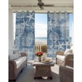 thumbnail image 2 of Blue Coastal Blackout Curtains for Bedroom Living Room, Nautical Starfish Octopus Coral Summer 45 In Long Thermal Insulated Room Darkening Drapes Grommet Window Treatments, 52 x 45 In, 2 of 9