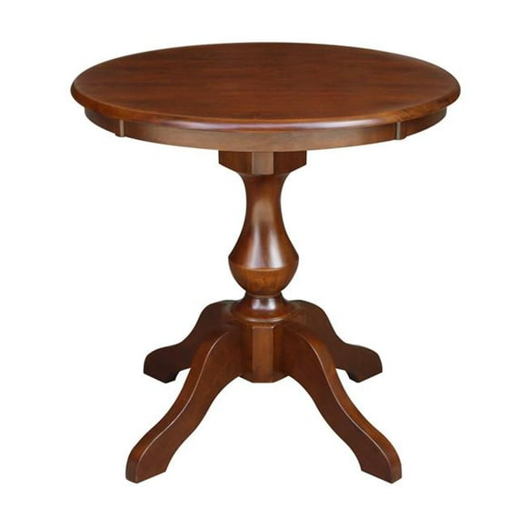 International Concepts K581-30RT-11B 28.9 x 30 in. Round Top Pedestal Dining Table - Espresso