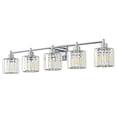 thumbnail image 4 of Deyidn Modern 5-Light Bathroom Vanity Light with Crystal Shades, 39 Inch Chrome Dimmable Light Fixture for Mirror, 4 of 9