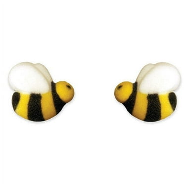 Edible Bumble Bees Molded Sugar Cake/Cupcake Decorations - 12 ct