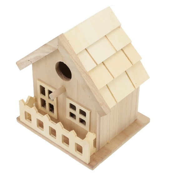 GAXIRE Bird Feeding House Khaki Wood For Outdoors 1Set 7.1X5.5X5.1In