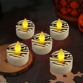 thumbnail image 5 of hengsof 12PCS Halloween Tea Lights Candles, Pumpkin Flameless Candles with Ghost Face, Halloween Candle Lantern Night Light, 5 of 6