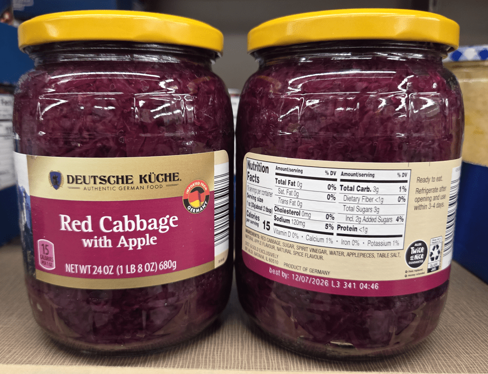 Deutsche Kuche Authentic German Food Red Cabbage with Apple 24oz 680g (2 Jars)