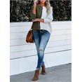 thumbnail image 2 of Femmes Lâches Col Rond Tricot Couleur Bloc Pull Manches Longues Automne Hiver Loisirs Pull Tops M, 2 of 4