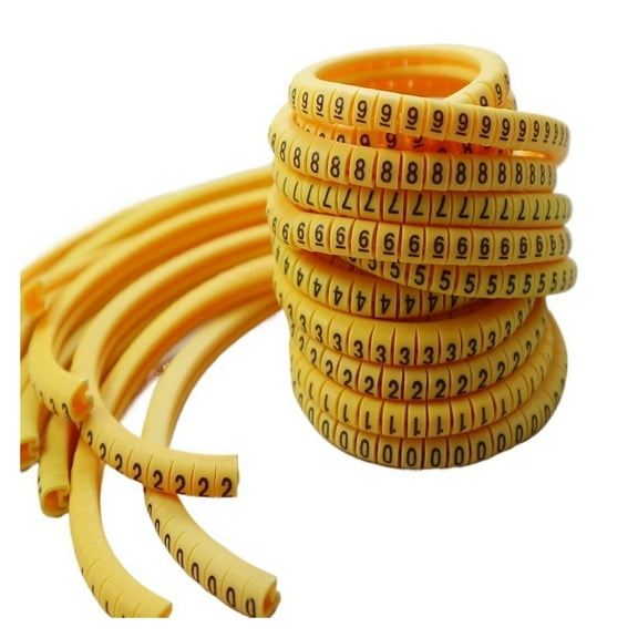 Yellow Cable Marker Plum Tubing 0-9 -different Digital Number For Accessory