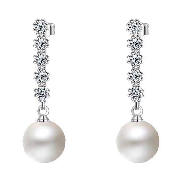 2 Pieces Copper Women Pearl Eardrop Stylish Replacement Dating Travelling Earring Jewellery Ornament Birthday Gift